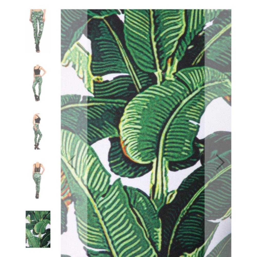 Poprageous Banana Print Leaf Dream Yoga Leggings L - Picture 3 of 8